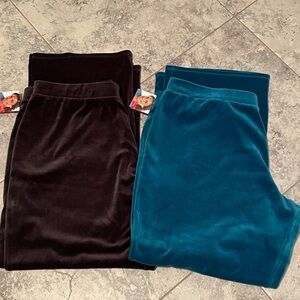 Hanes NWT 2 Pair Velour Pull On Pants XXL